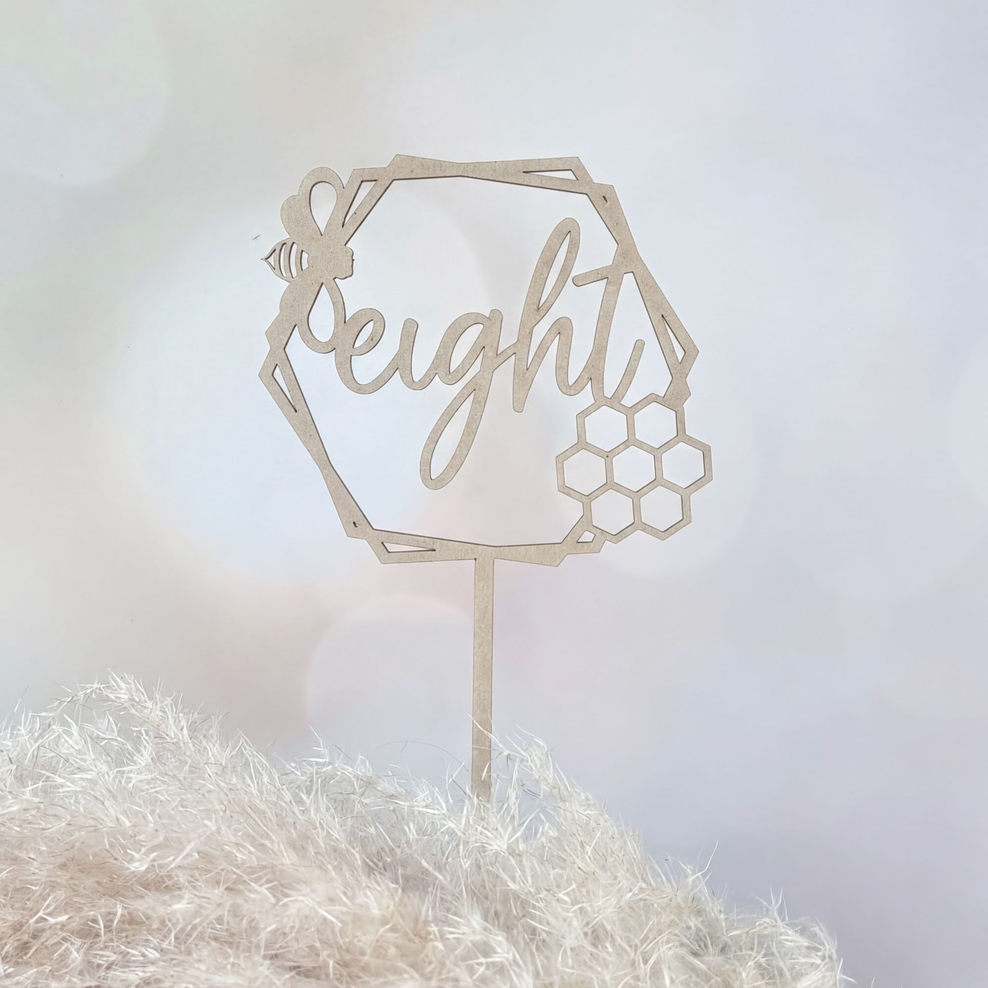Floral Hive Table Number Signs, wood, table number