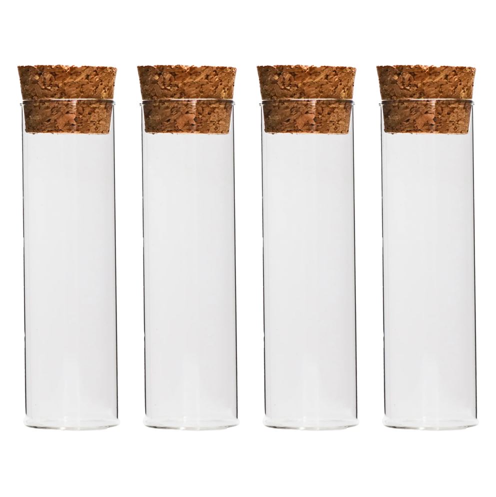 Glass tubes with cork lids - 70ml, glass, wedding favour
