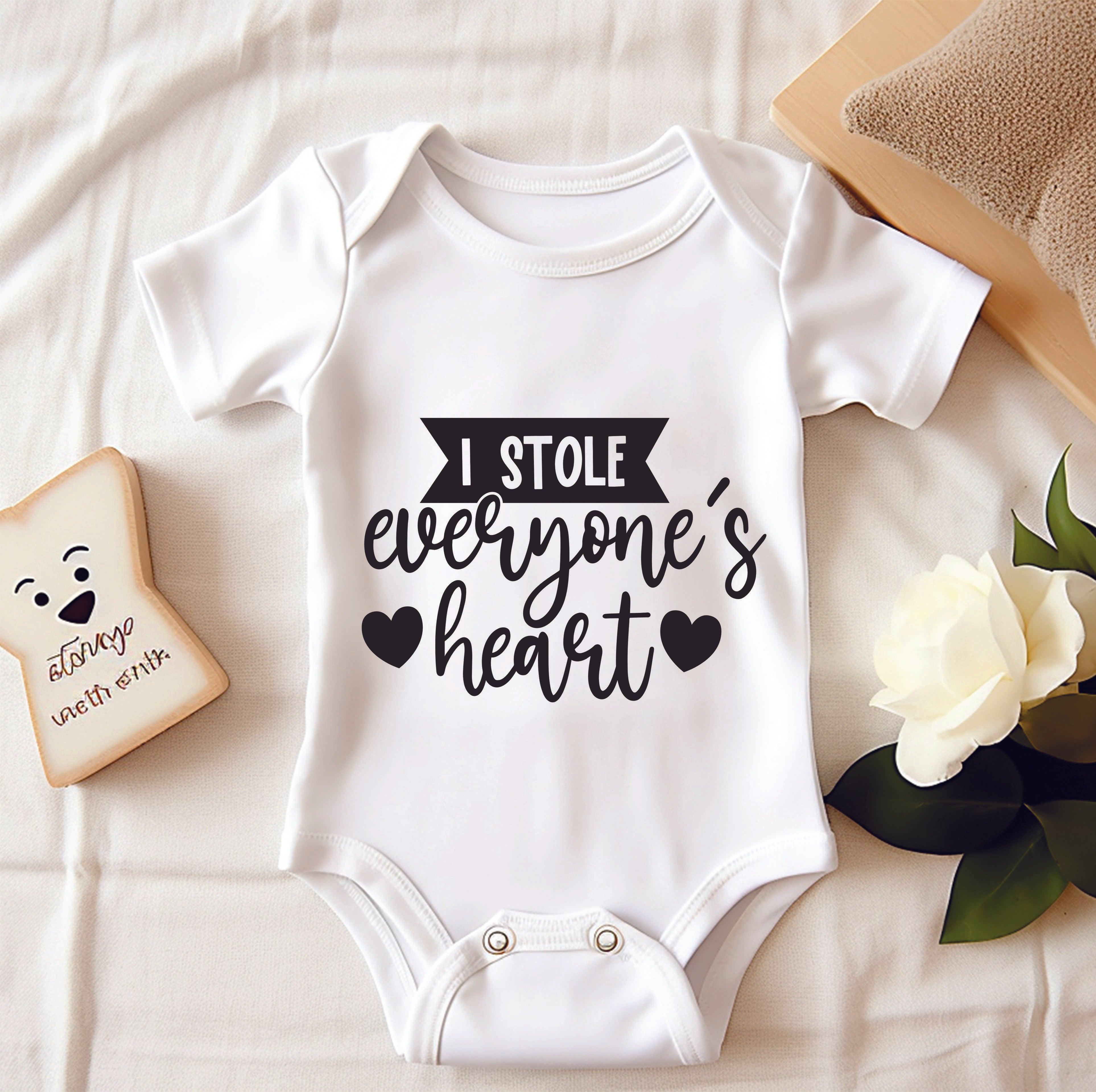 Onesie - I stole everyone's heart, white