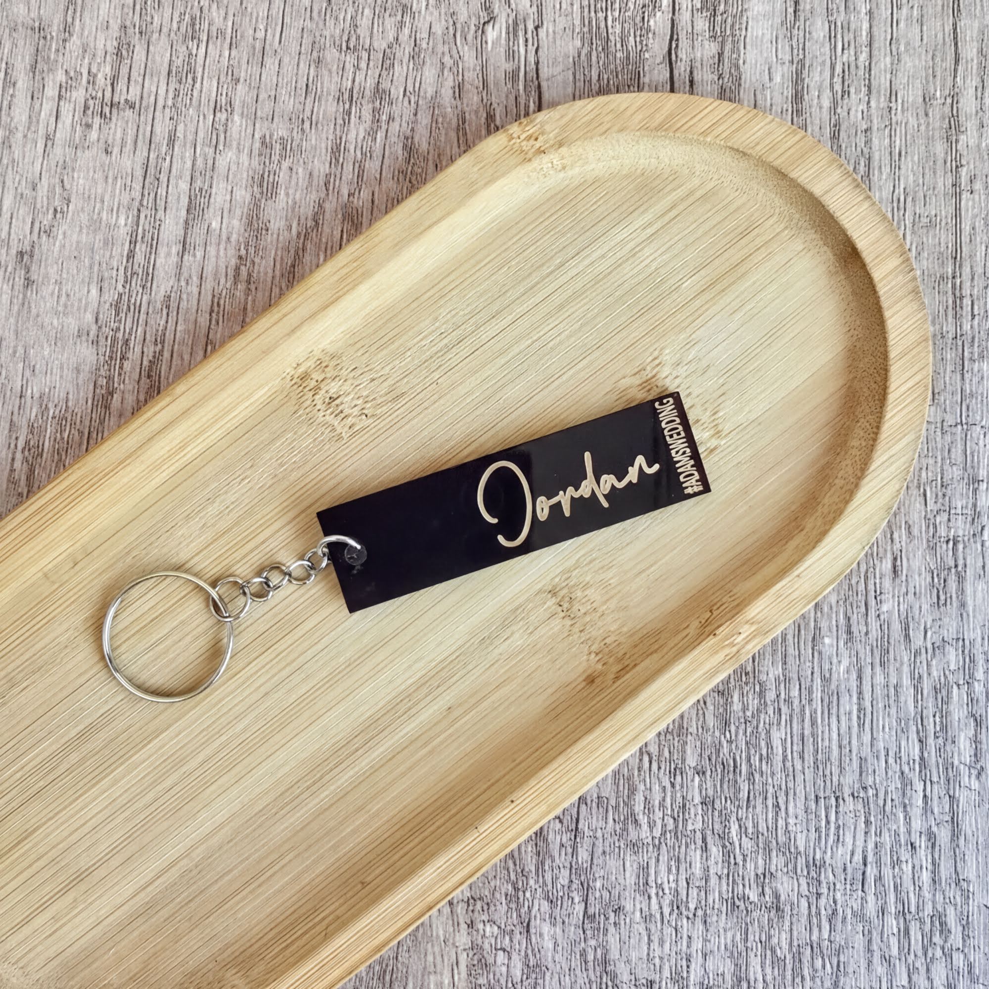 Personalised Acrylic Name Keyrings, acrylic, black