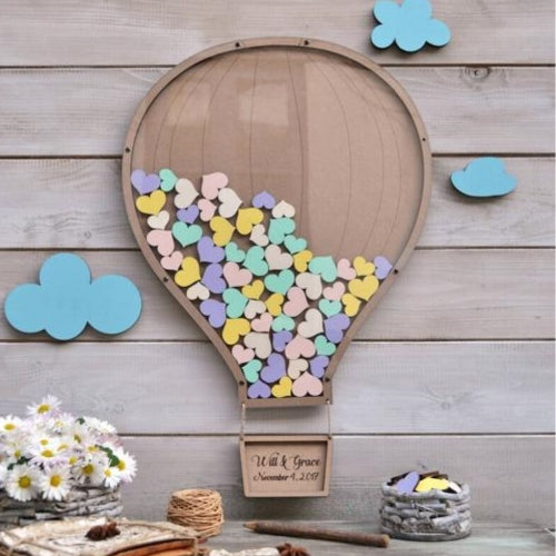 Up Up and Away Hot Air Balloon Guestbook Dropbox, guest book