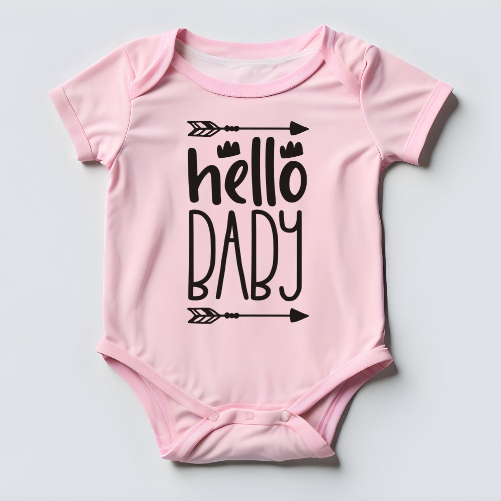 hello baby onesie pink