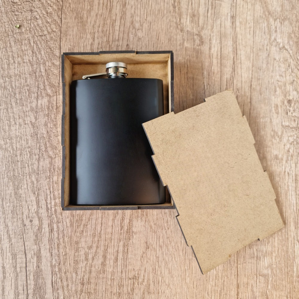 Sleek black hip flask
