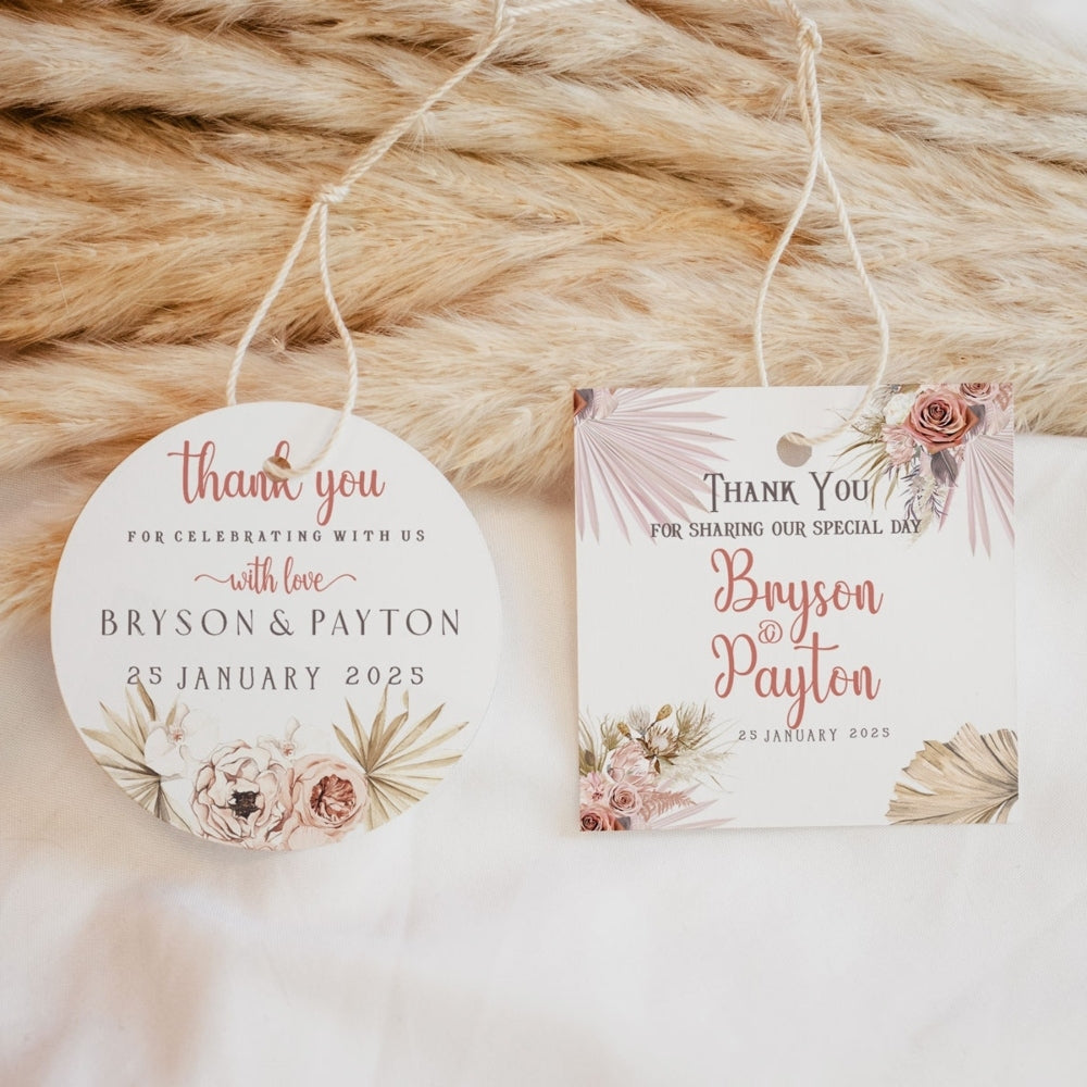 Thank you tag/sticker - Wild Romance Boho, white, sticker