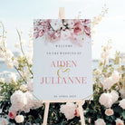 Welcome Sign - Blushing Pink Blooms, white, welcome sign