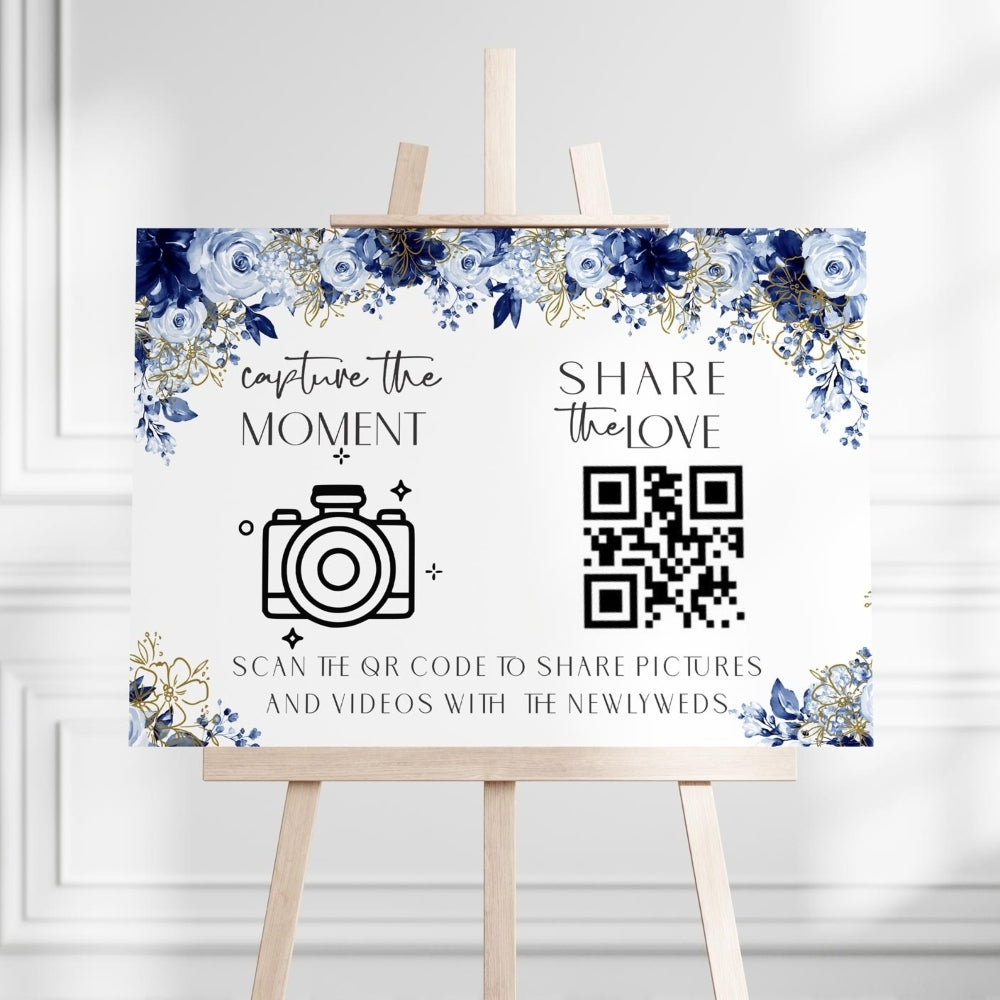 Capture the Moment Sign - Midnight Blooms, gold