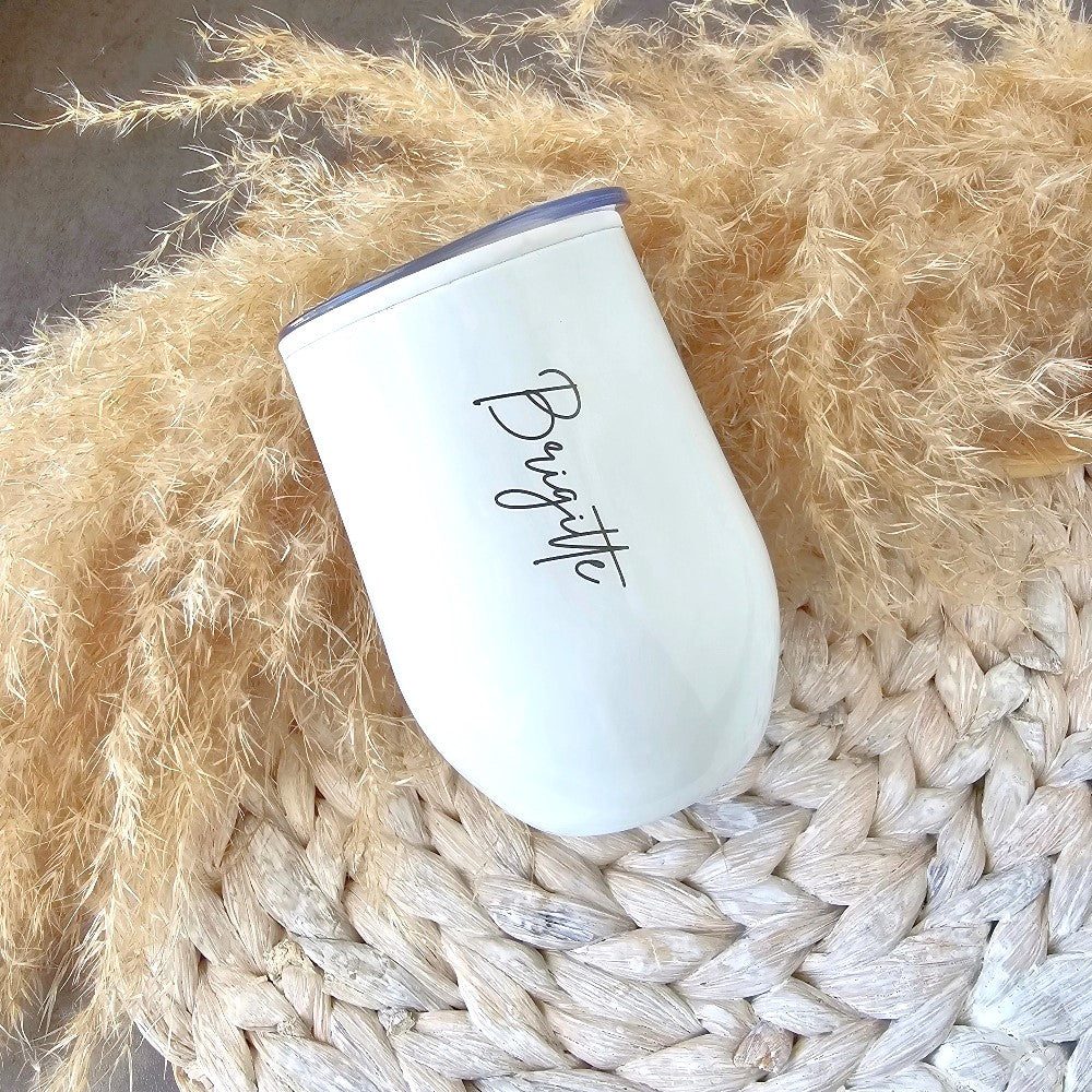 White Personalised Drinking Tumbler 350ml