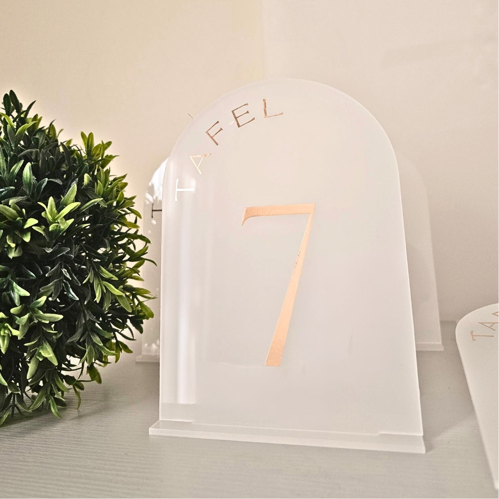 Frosted White Acrylic Table Numbers
