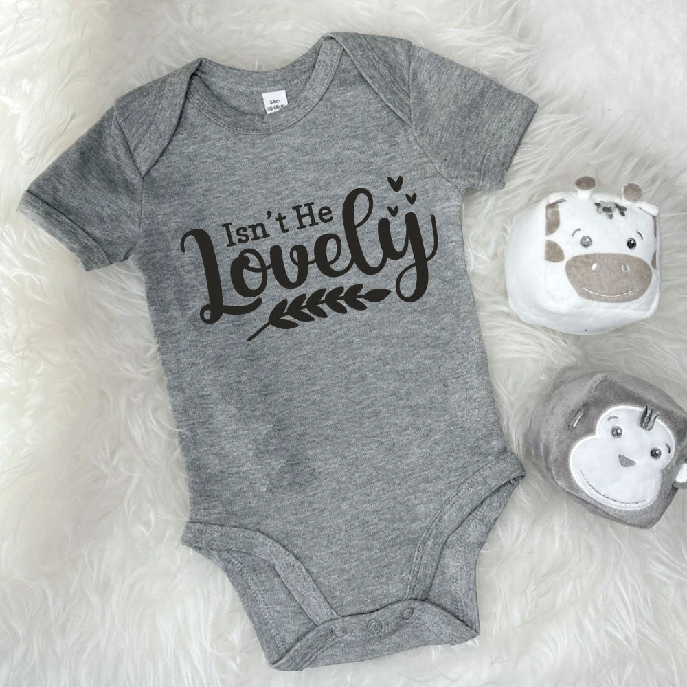 Onesie - Isn't He Lovely, white