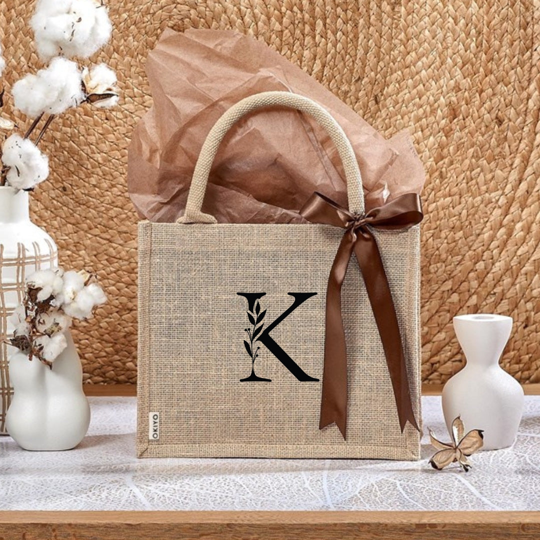 Personalised Midi Jute Bags, wedding favour