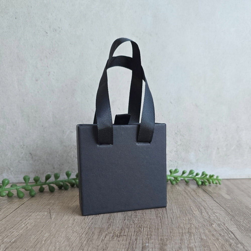 Luxury Black Jewellery Gift Box with Ribbon Handles