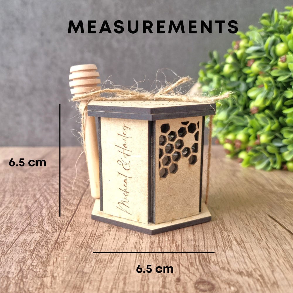 Mini Honey Jar in Hexagon Wooden GiftBox