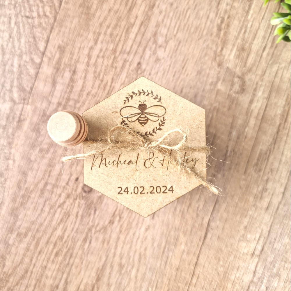 Mini Honey Jar in Hexagon Wooden GiftBox