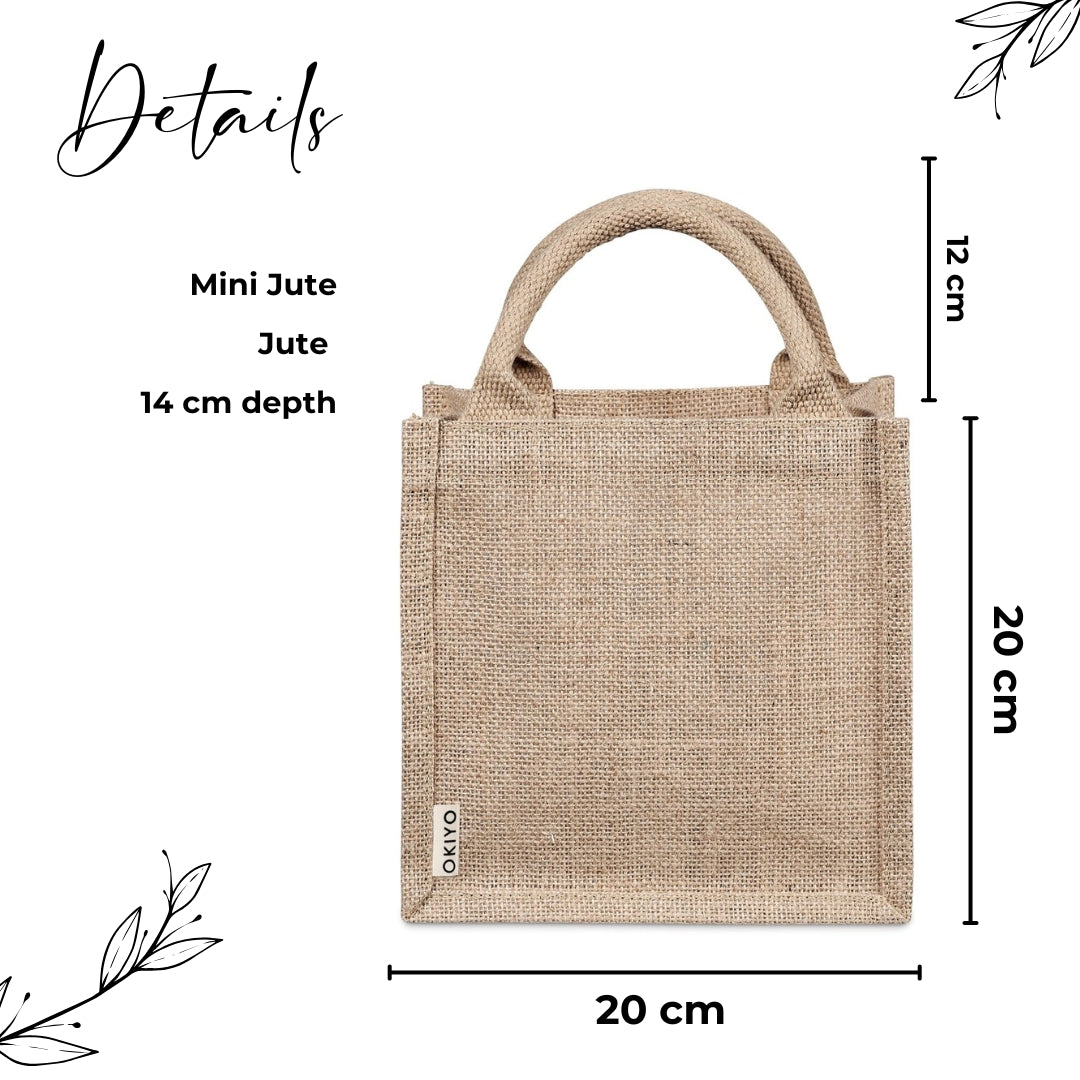 Mini Jute Favour Bags measurements