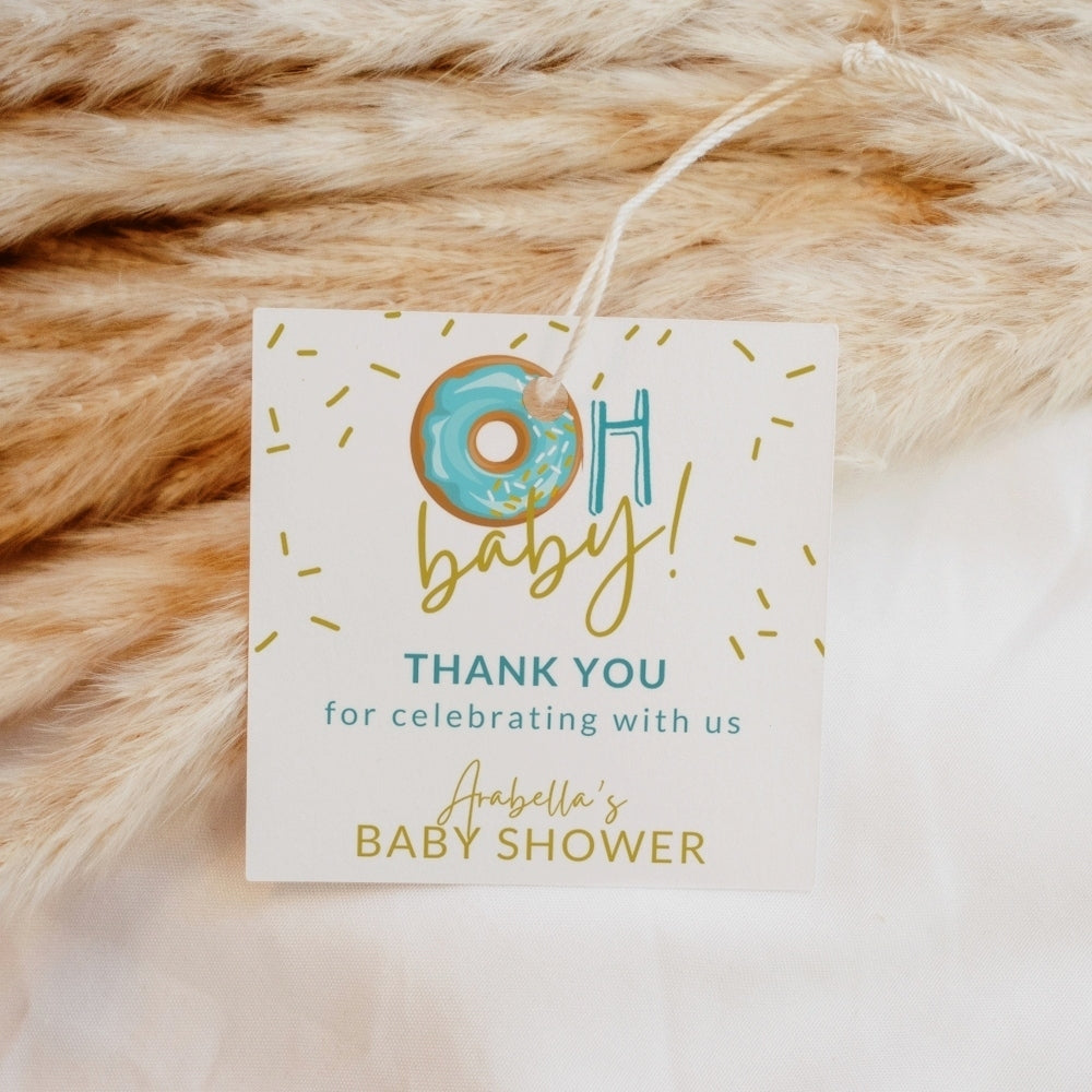 Oh Baby - Donut thank you tags for a baby shower