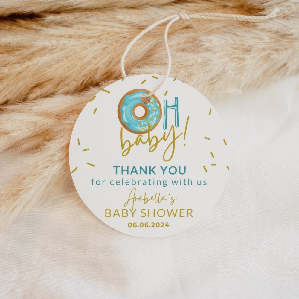 Oh Baby - Donut thank you tags for a baby shower