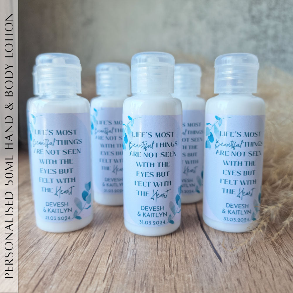 Personalised 50ml hand lotion favours
