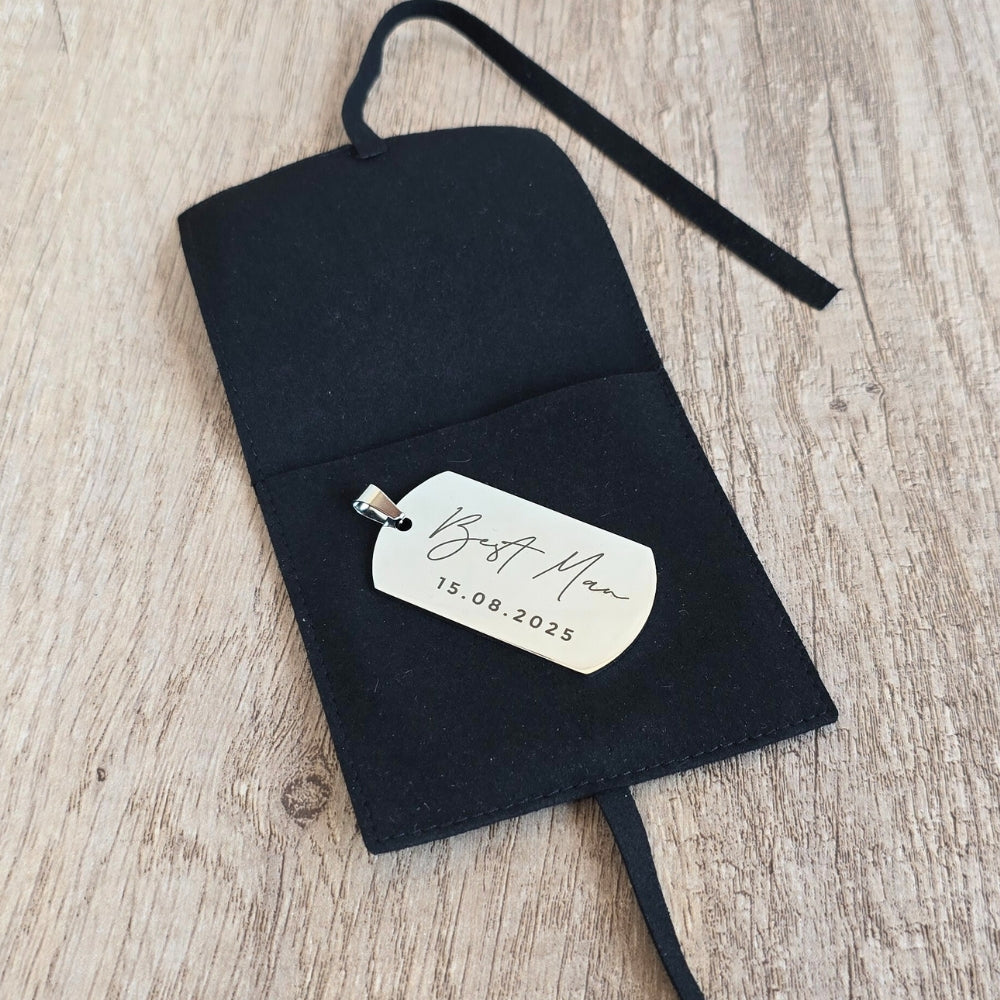 Personalised Faux Suede Jewellery Pouch – Black