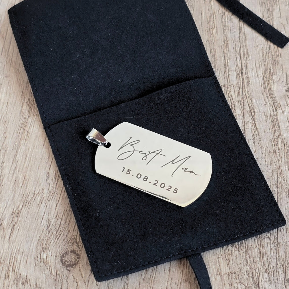 Personalised Faux Suede Jewellery Pouch – Black