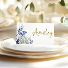 Place card holder - Midnight Blooms, gold, place card