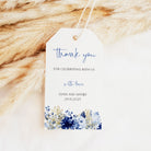 Thank You Tag - Rectangular - Midnight Blooms, gold, wedding favour