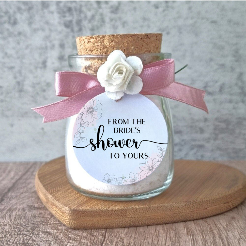 Rose Geranium bath salts in a mini cork jar