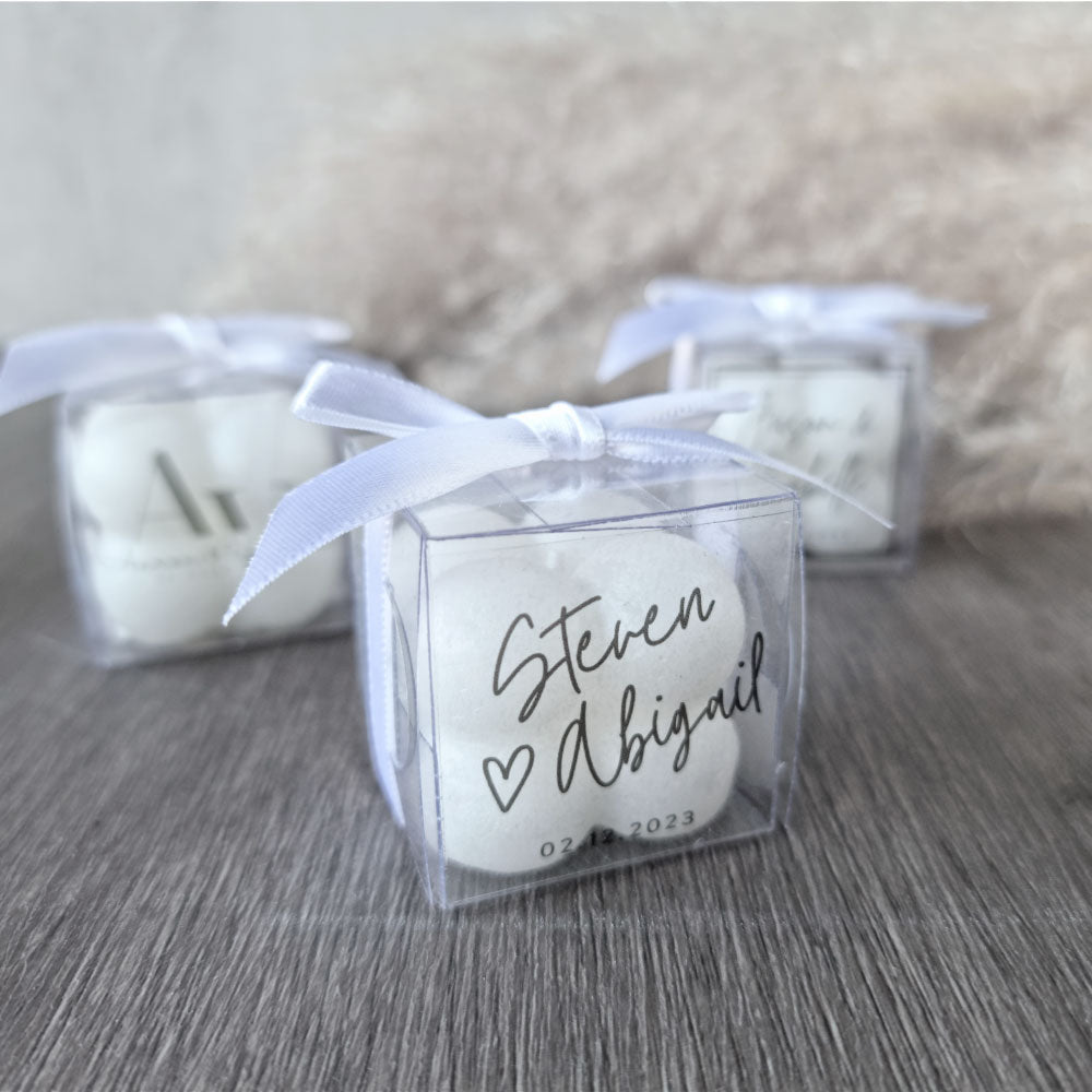 Miniature Bubble Candle Favour in a Gift Box, teal, wedding favour