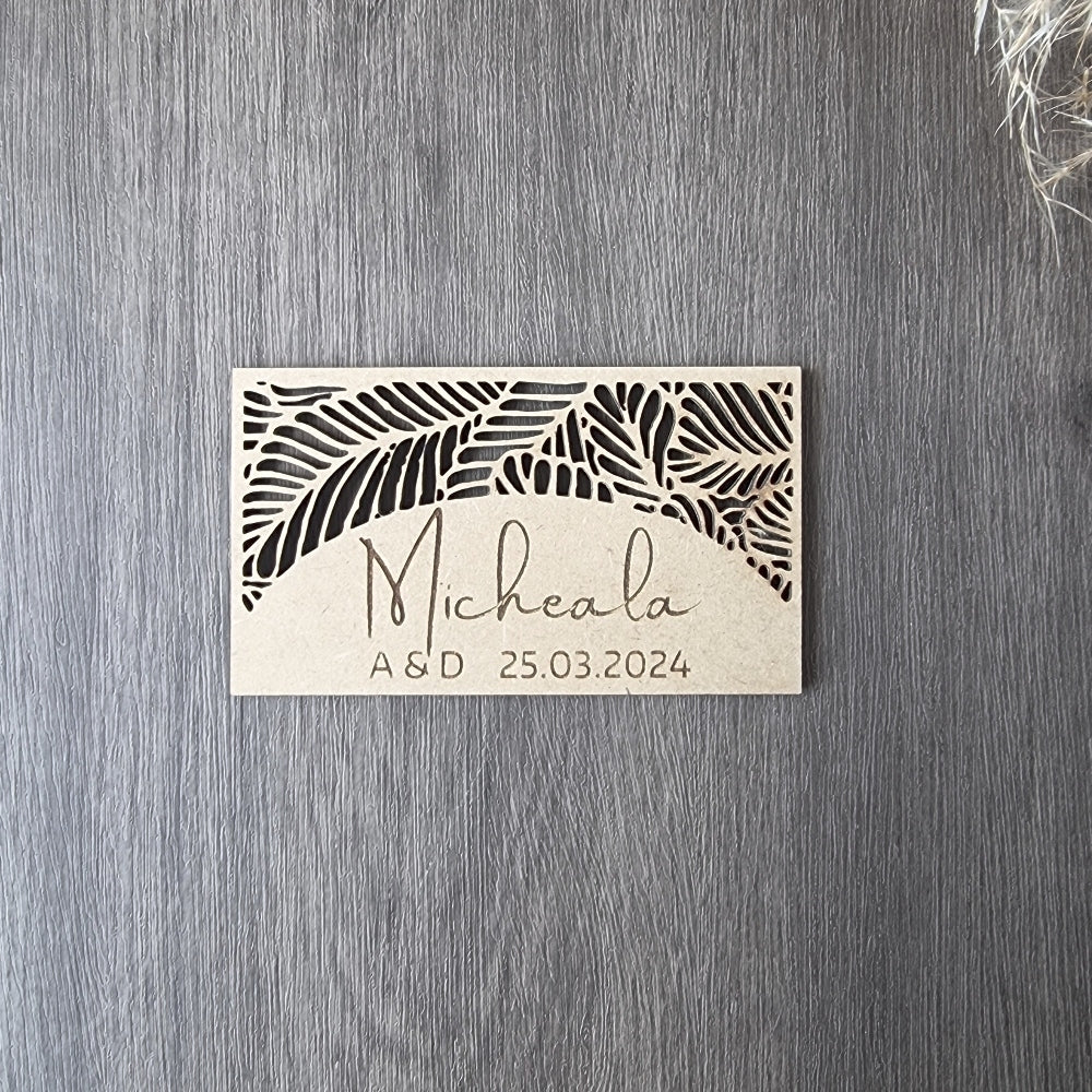 Leaf Design Wooden Name Place Holders, wood, place card