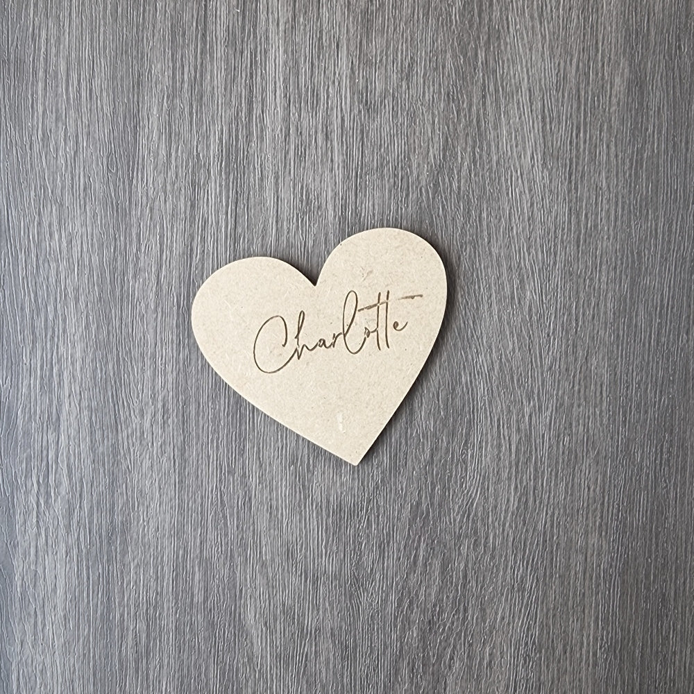 Heart Shaped Wooden Name Place Holders, wood, place card