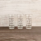 Personalised 25ml Shot Glass with Custom Sticker, glass, wedding favour