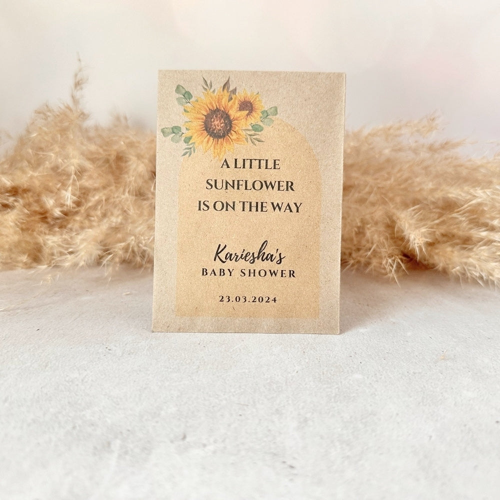 Personalised Seed Packs in Kraft - Baby in Bloom, kraft, wedding favour