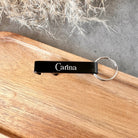 Custom Engraved Bottle Opener Keyring in Black