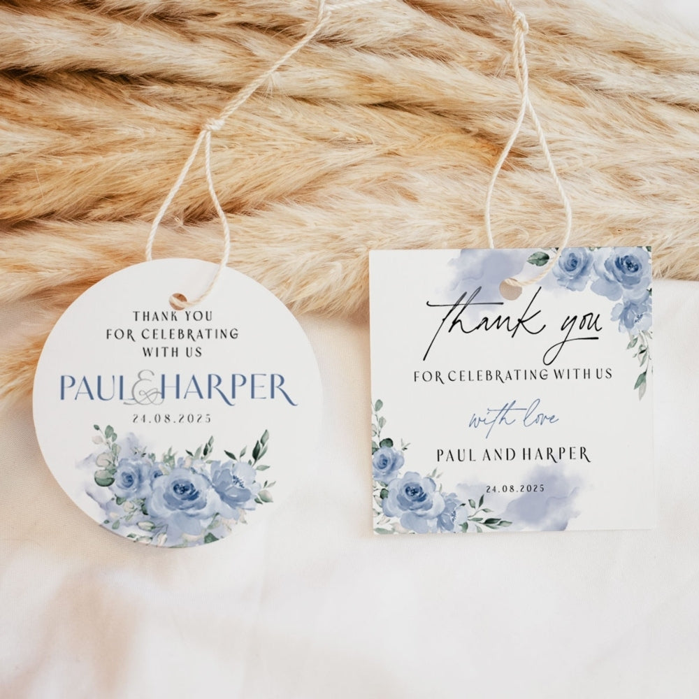 Thank you tag/sticker - Serene Blues, blue, sticker