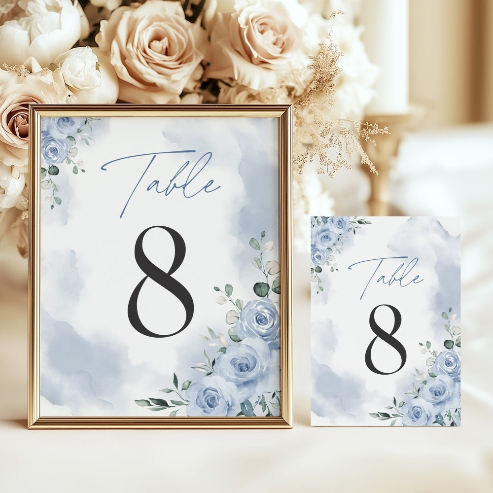 Serene Blues Table Number, blue, table number
