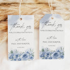 Thank You Tag - Rectangular - Serene Blues, blue, wedding favour