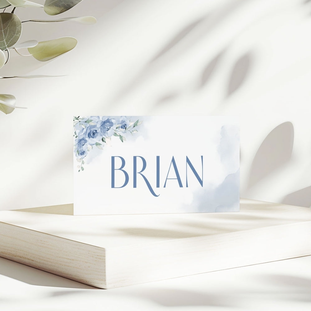 Serene Blues Name Place card holder