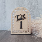 Boho Inspired Table Numbers, wood, black