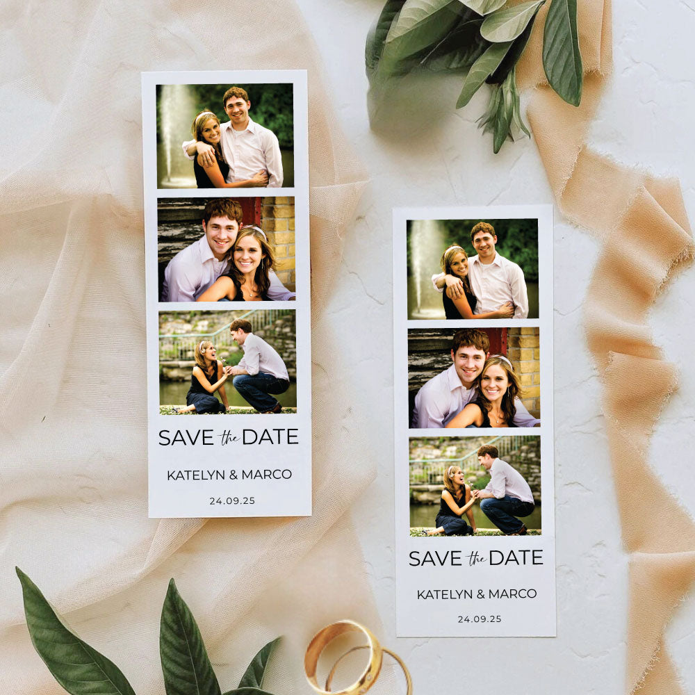 Photo Booth-Style Save the Date Magnets, save the date