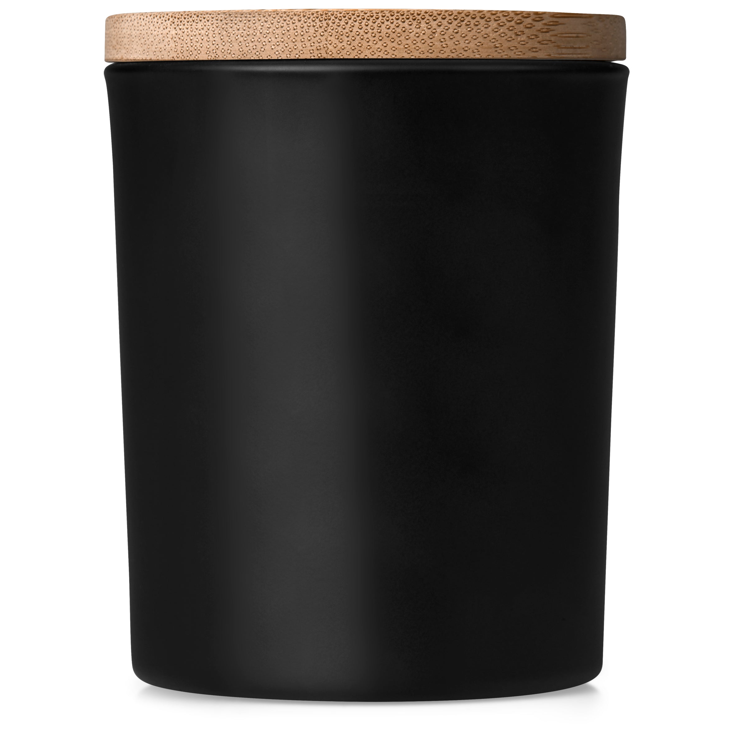 Candle in Glass Votive favour with Bamboo Lid in Black