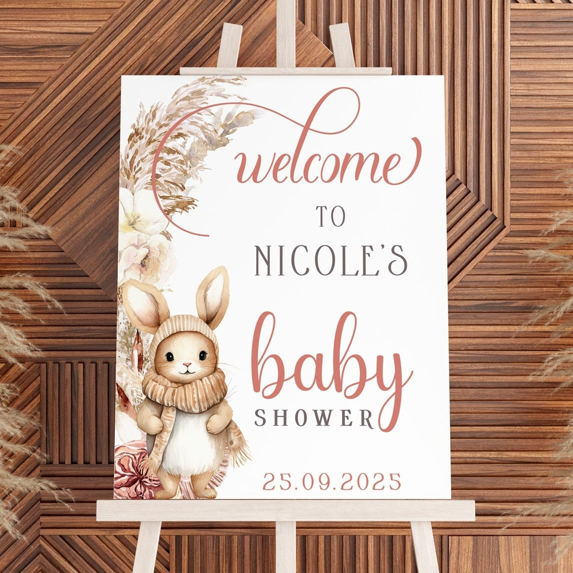 Welcome Sign - Baby Shower - Wild Boho, white, welcome sign