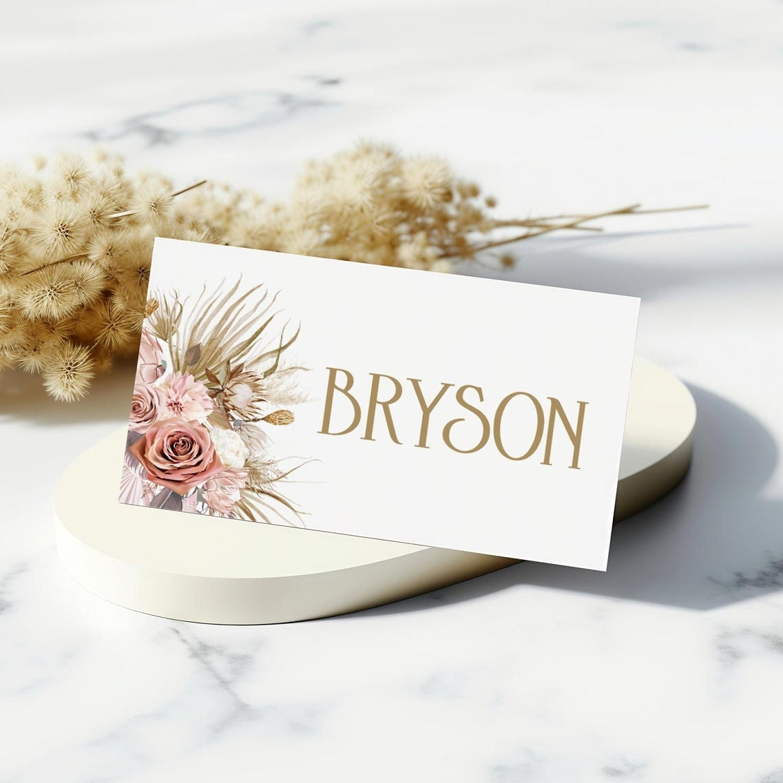 Place card holder - Wild Romance Boho, white, place card