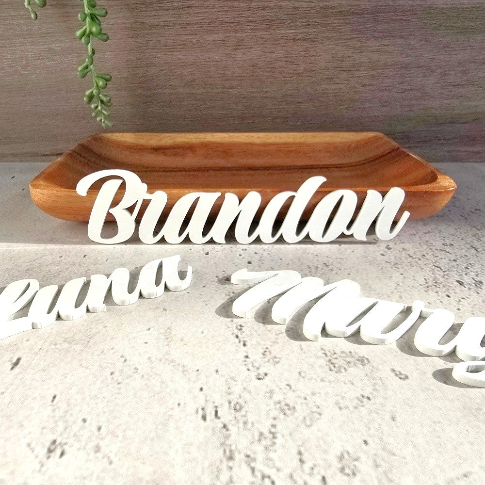 white acrylic name place holders