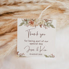 Thank You Tags/Stickers - Autumn inspired, brown, wedding favour