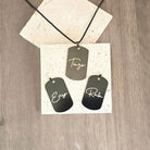 Personalised Black Dog Tag Neck chain - Stainless Steel for Men, stainless steel, black