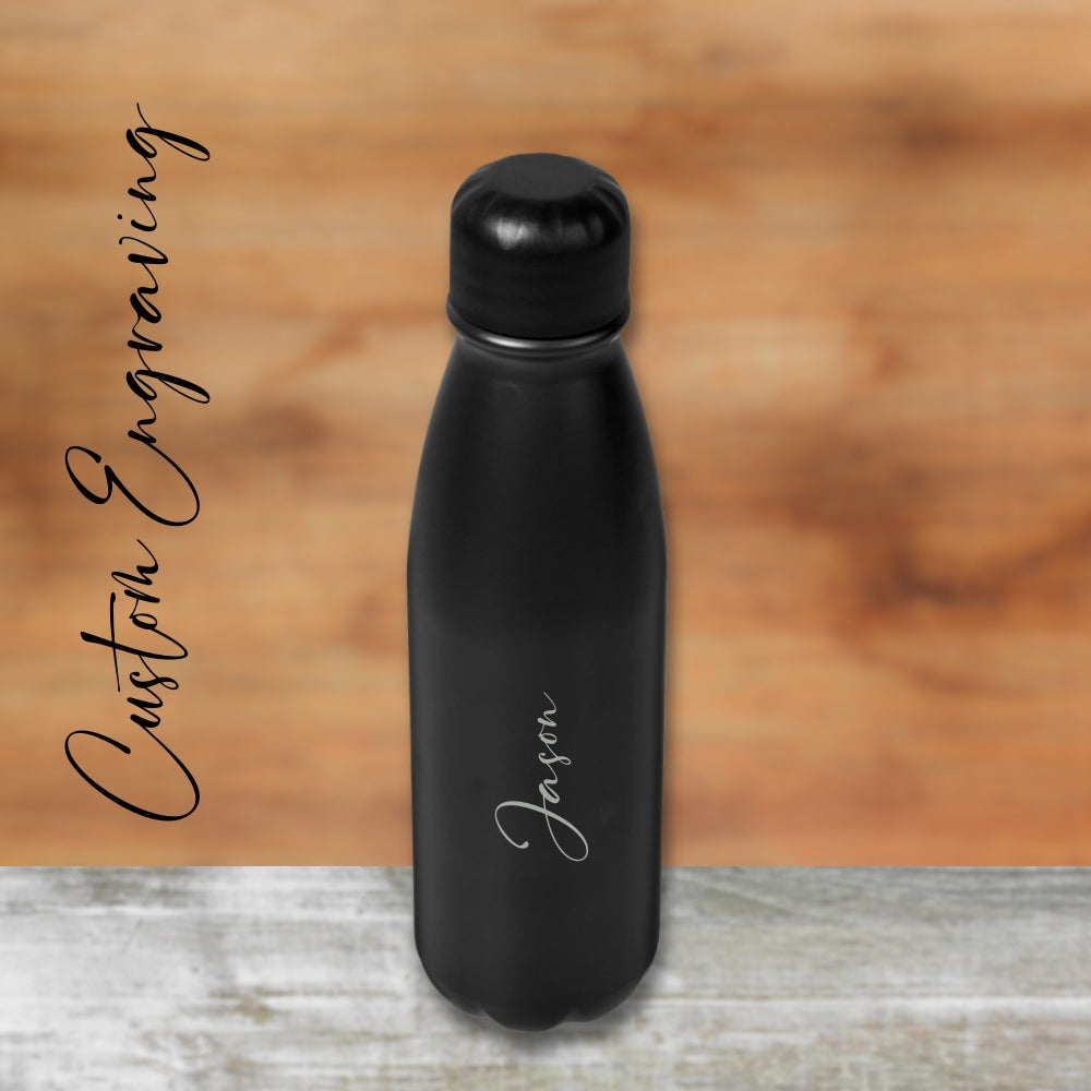 black water bottle stainless steel