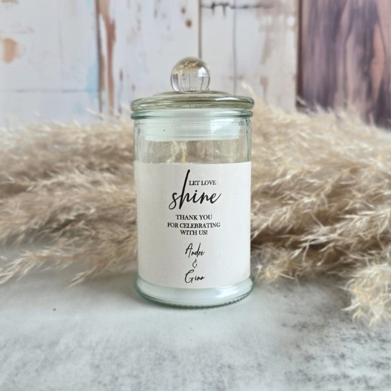 Personalised Candle in a Jar II, wedding favour