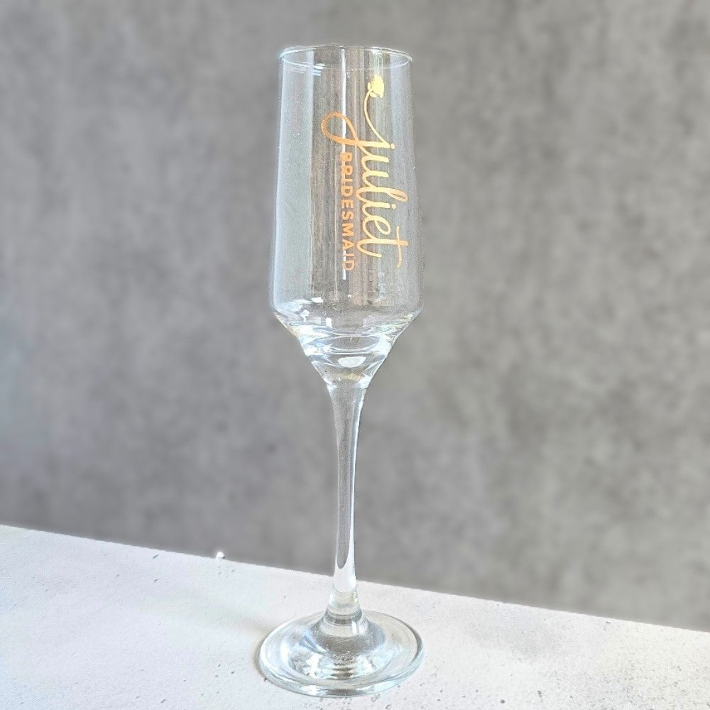 Personalised Engraved Champagne Flute Glass, glass, champagne