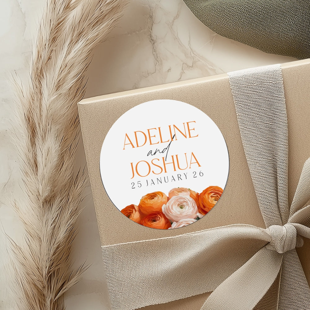 charming orange floral stationery set tag designs