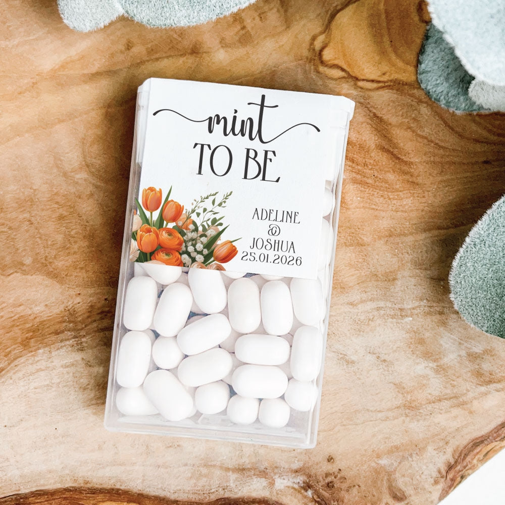 charming orange floral tic tacs