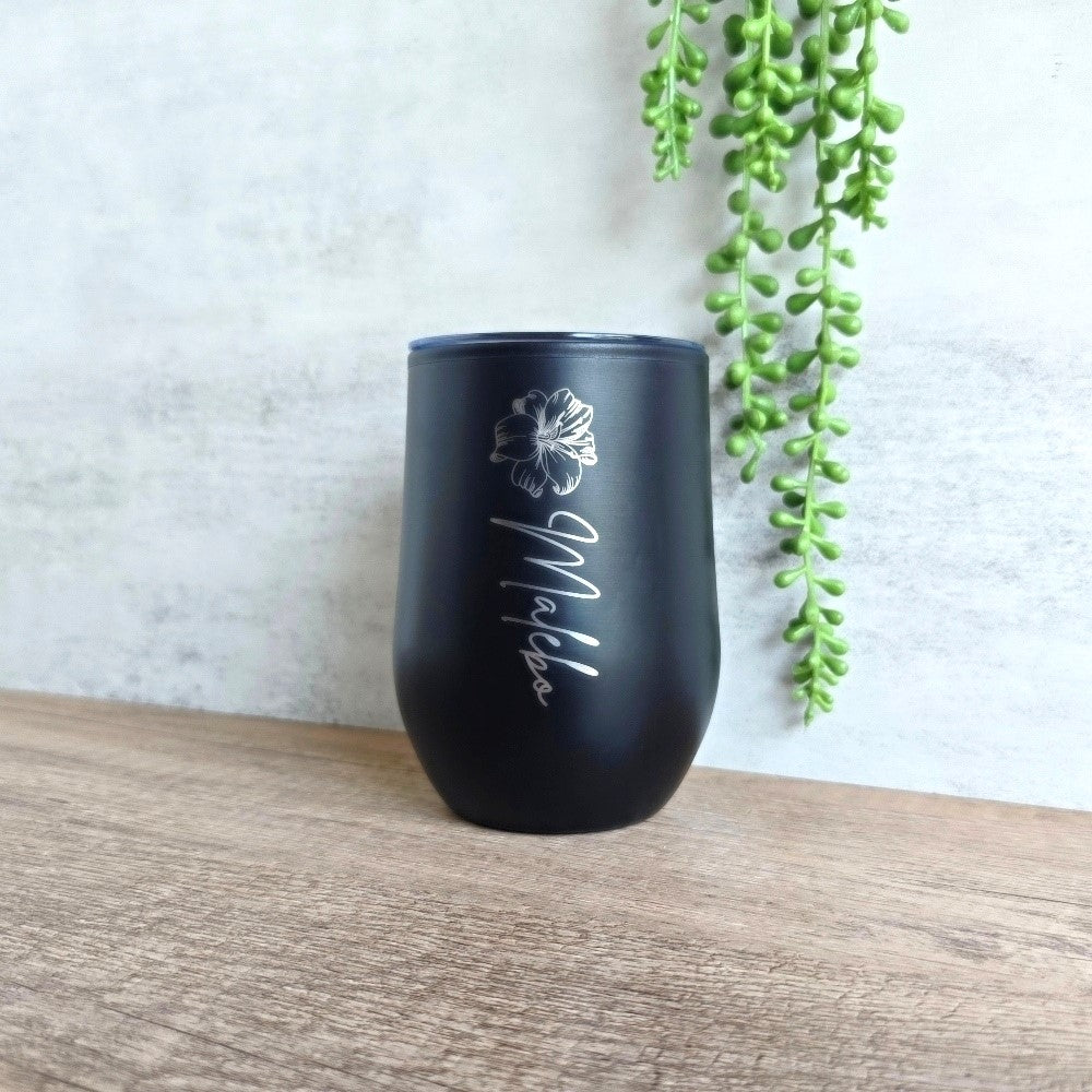 custom drinking tumbler in black